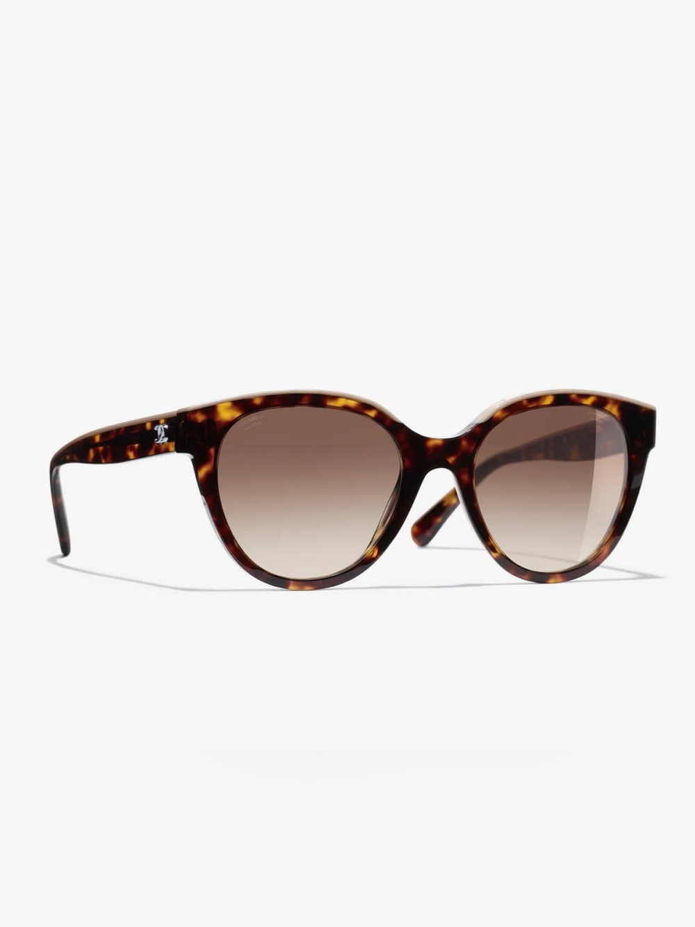 CHANEL Tortoiseshell Butterfly Cat-Eye Sunglasses